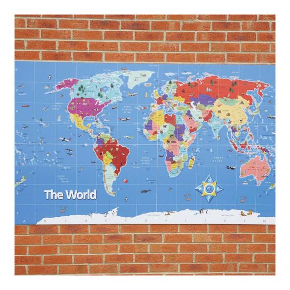 World Outdoor & Classroom Map W0.45 x L0.8m | Creative Activity