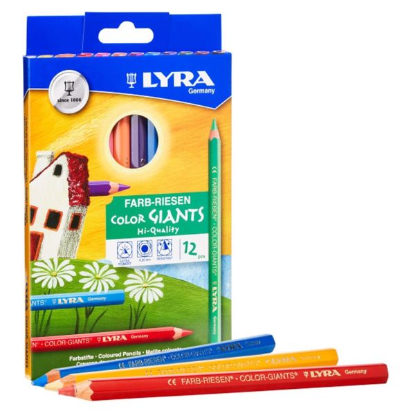 Lyra Jockey Jumbo Colouring Pencils Pack 12