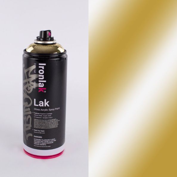 Ironlak Acrylic Spray Paint  400ml Can - Gold *P* | Creative Activity