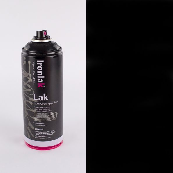 Ironlak Acrylic Spray Paint  400ml Can - Matt Black *P* | Creative Activity