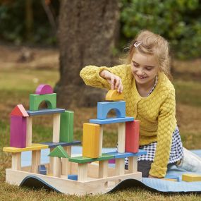 Rainbow Jumbo Wooden Block Set 