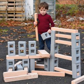 Life Size Breeze Blocks Wooden Beams | Creative Activity