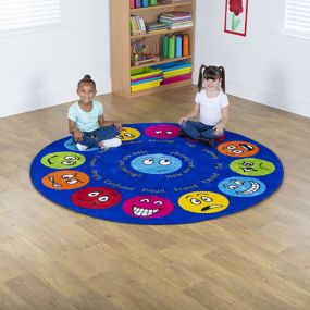 Emotions Faces Interactive Circular Carpet