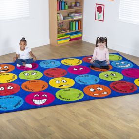 Emotions Faces Interactive Rectangle Rug