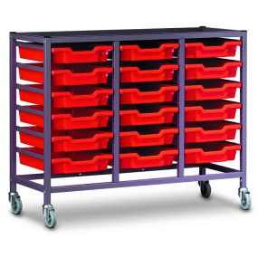 TecniStor Mobile 18 Tray Trolley w1055xd420xh850mm | Creative Activity